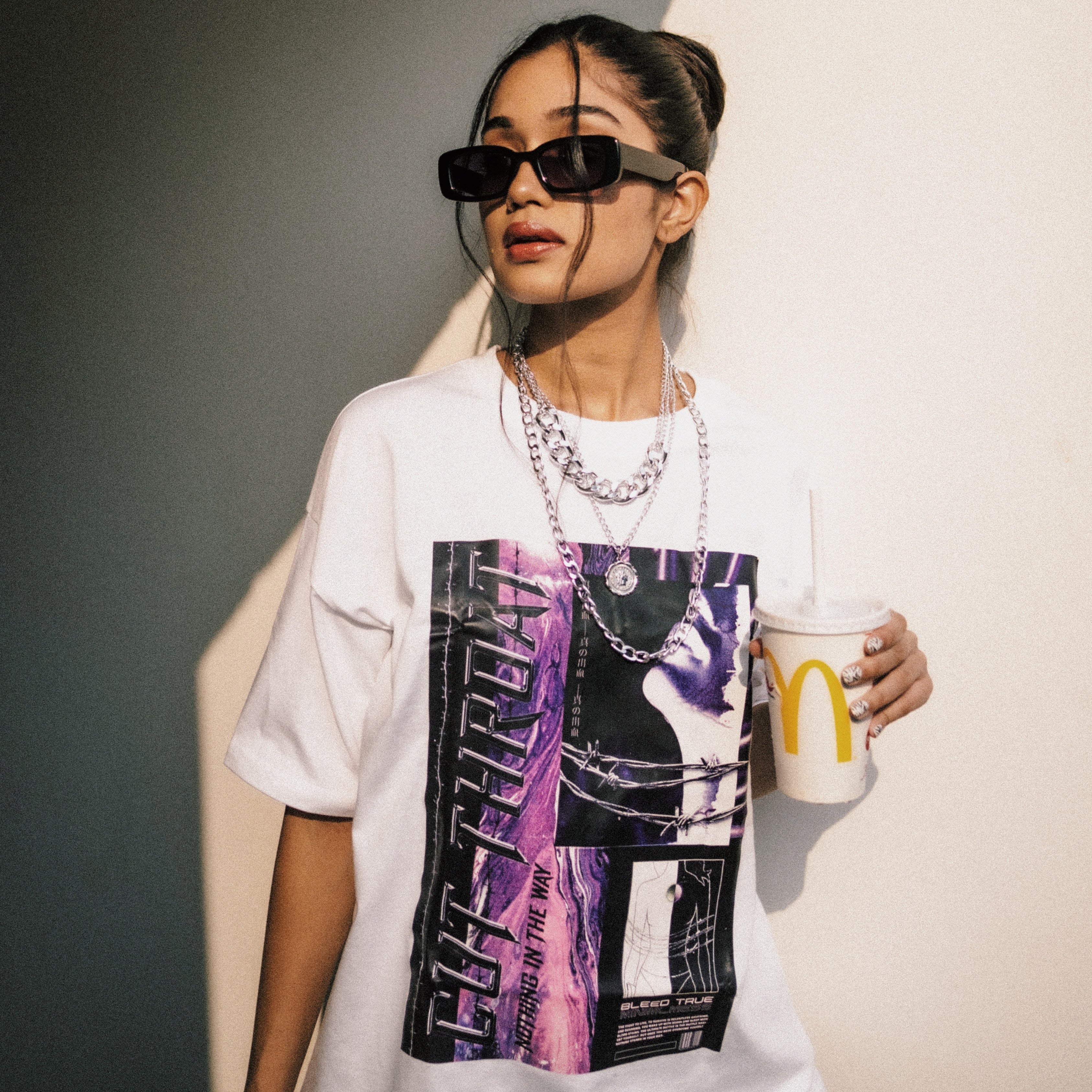 Cut Throat White Oversized T-shirt