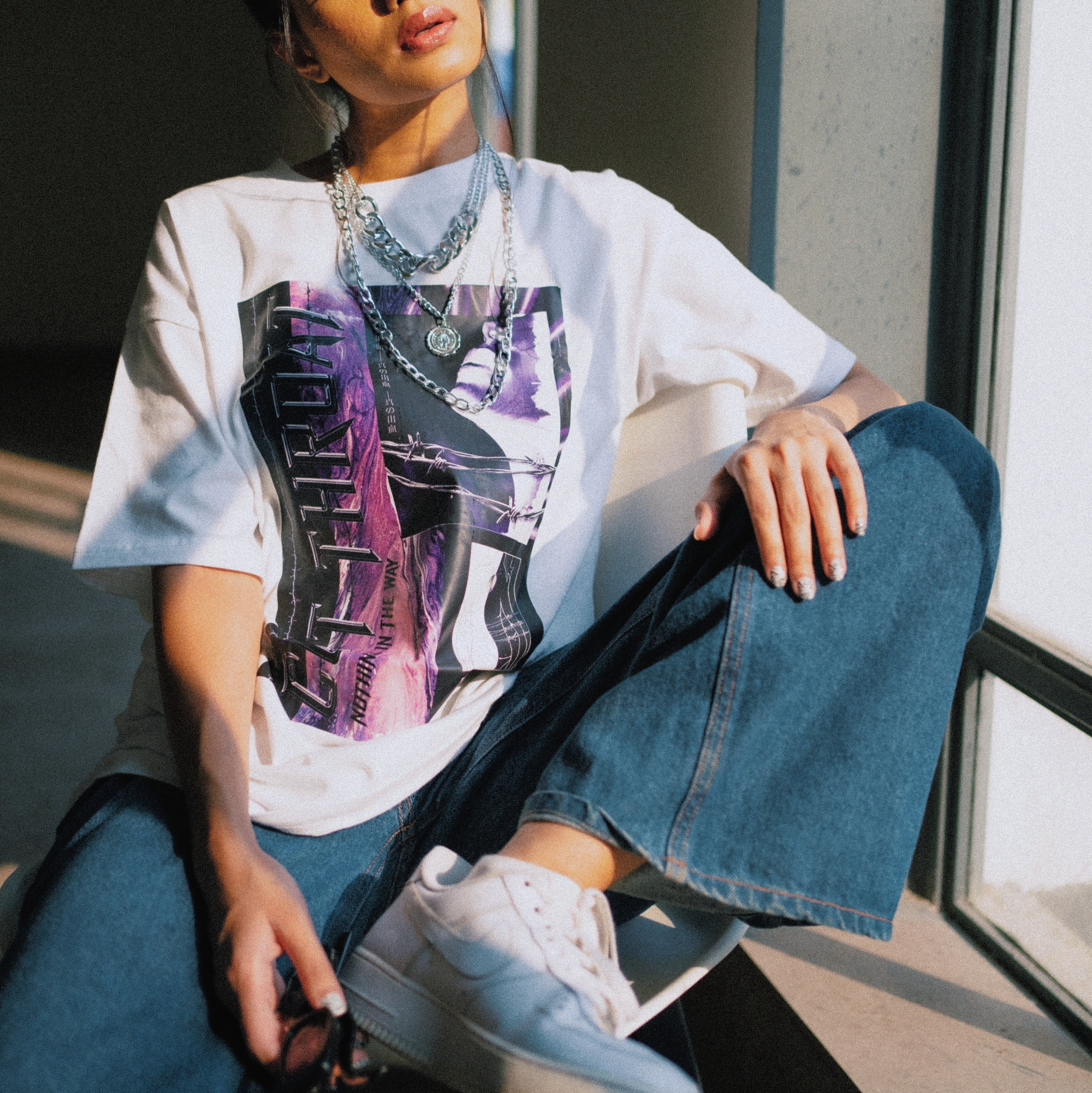 Cut Throat White Oversized T-shirt