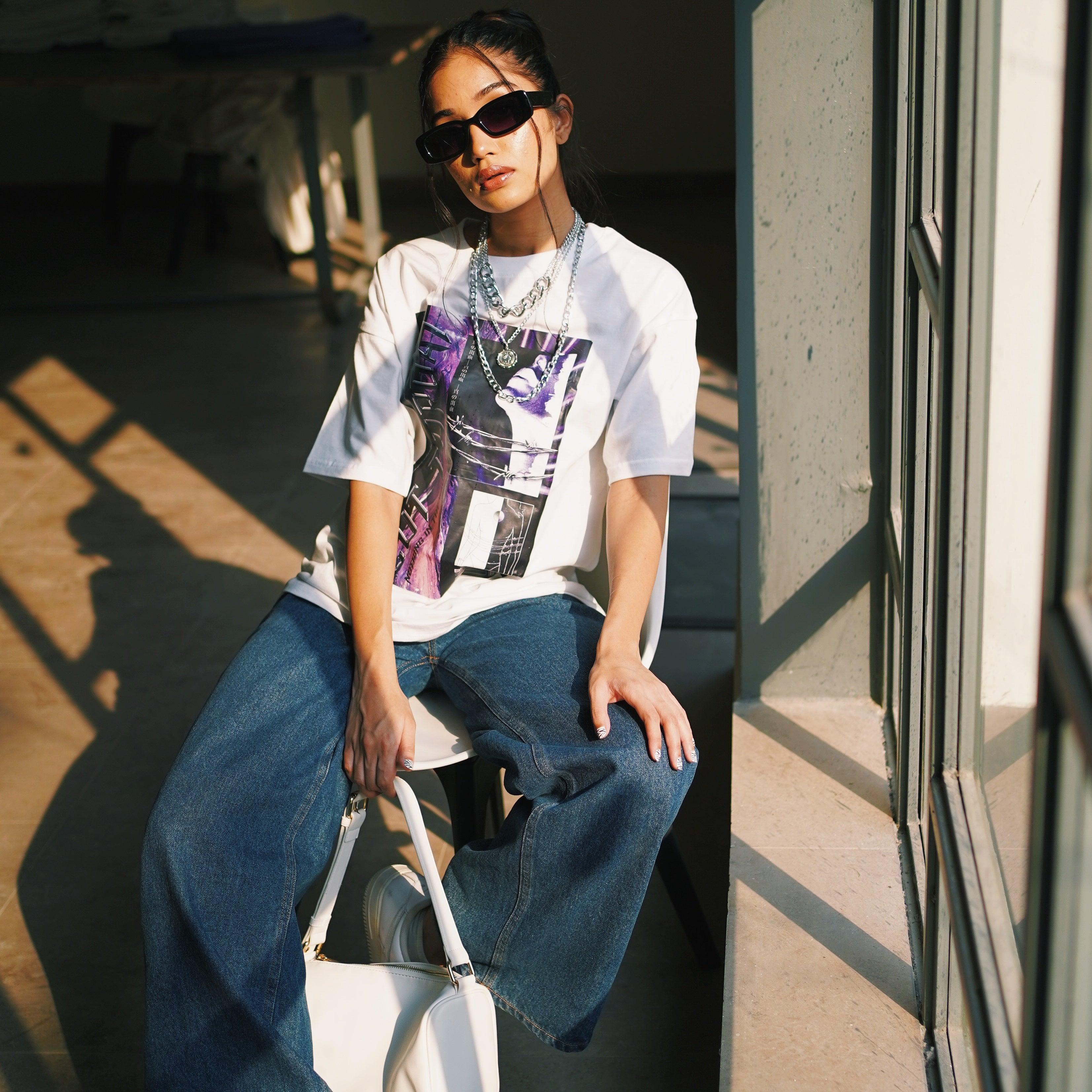 Cut Throat White Oversized T-shirt